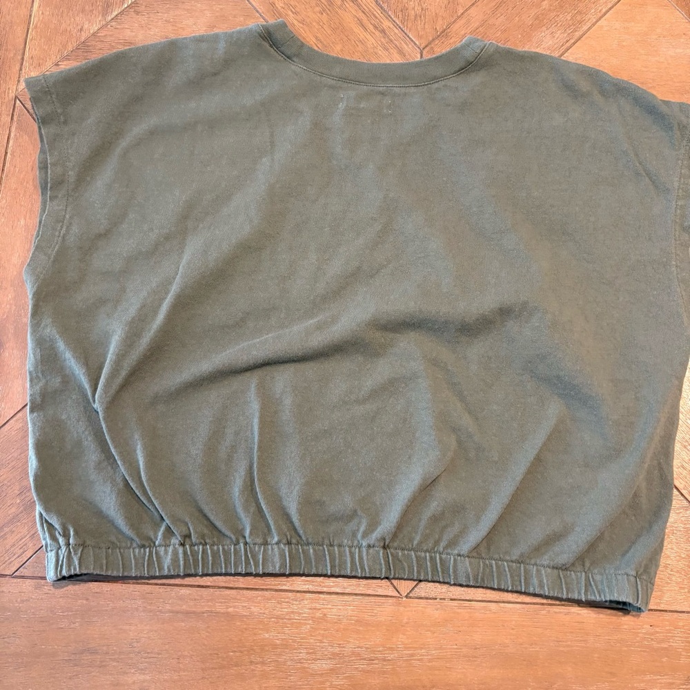 Madewell Banded Muscle Tee Shirt Size XXL Olive Green Elastic Hem - Picture 5 of 5